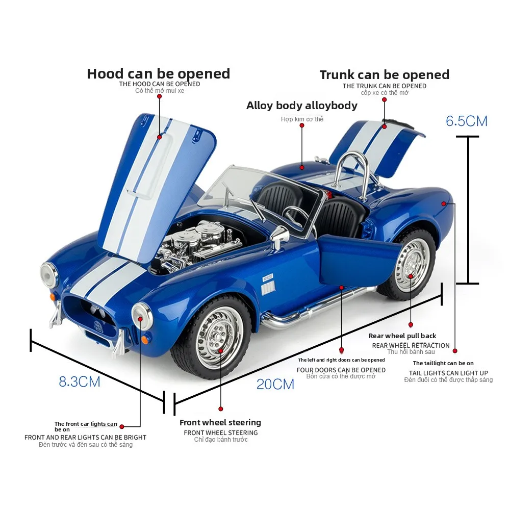 Cobra Convertible 1:22 Scale Alloy Model 2 Cobra Convertible 1:22 Scale Alloy Model - Image 2