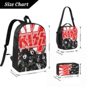 KISS 3-Piece School Bag Set Red and Black 7 S34f00fa81f094acd9ce1afba7aa24e45h