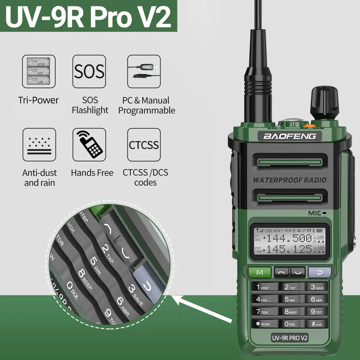 Baofeng UV-9R Pro V2 Dual Band Walkie Talkie 4 Baofeng UV-9R Pro V2 Dual Band Walkie Talkie - Image 4