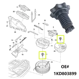 Volkswagen Spare Wheel Screw Bolt for Models 10 S3a593022ec294d39ae1c5572f61beaf3H