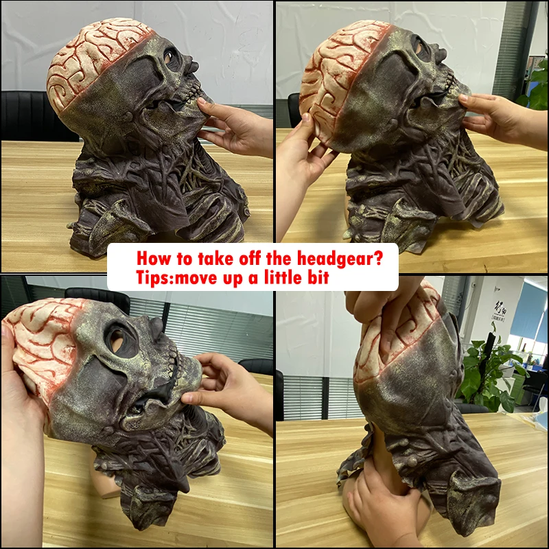 Full Head Skeleton Halloween Mask with Brain Detail 6 Full Head Skeleton Halloween Mask with Brain Detail - Image 6