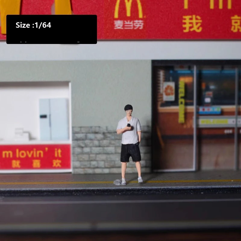 1:64 Scale Pink Helmet Motorcycle Girl Figure 2 1:64 Scale Pink Helmet Motorcycle Girl Figure - Image 2