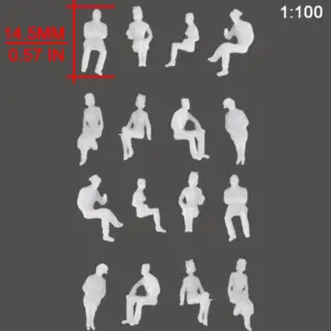 Micro People Model Sitting Figure Set 100 Pieces 16 S4258922bc44c4effb10b57d796f6e457Y