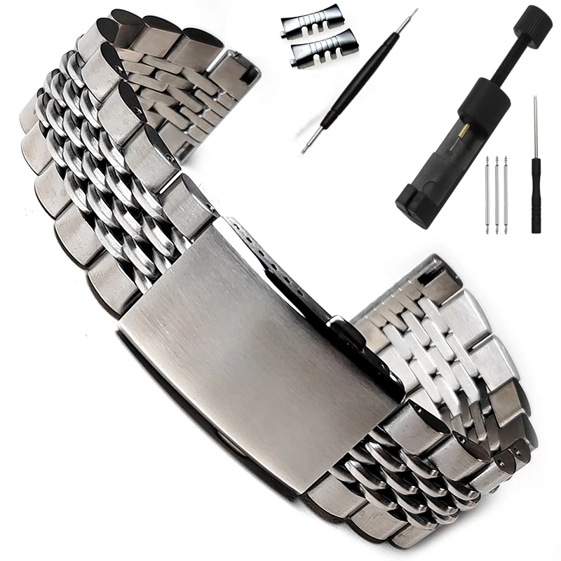 Luxury 316L Stainless Steel Watch Strap 20mm 22mm 7 Luxury 316L Stainless Steel Watch Strap 20mm 22mm - Image 7