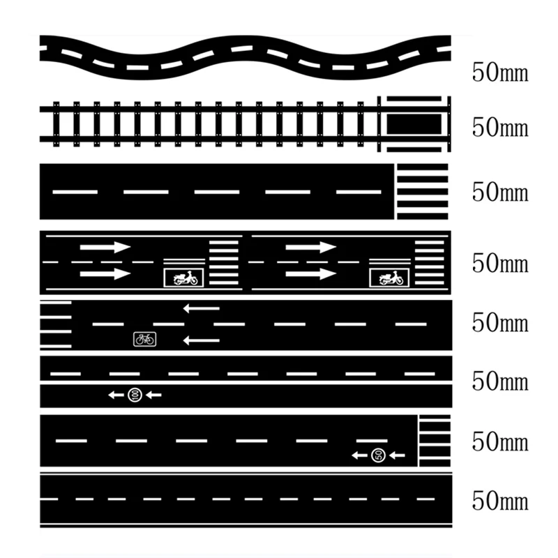 DIY Railway Highway Road Sticker Tape 5m x 5cm 6 DIY Railway Highway Road Sticker Tape 5m x 5cm - Image 6