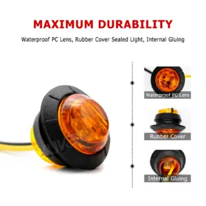 10 Amber 3/4 Inch Round LED Marker Lights 7 S46b1229b2afd4a32bf624243d48952c8W