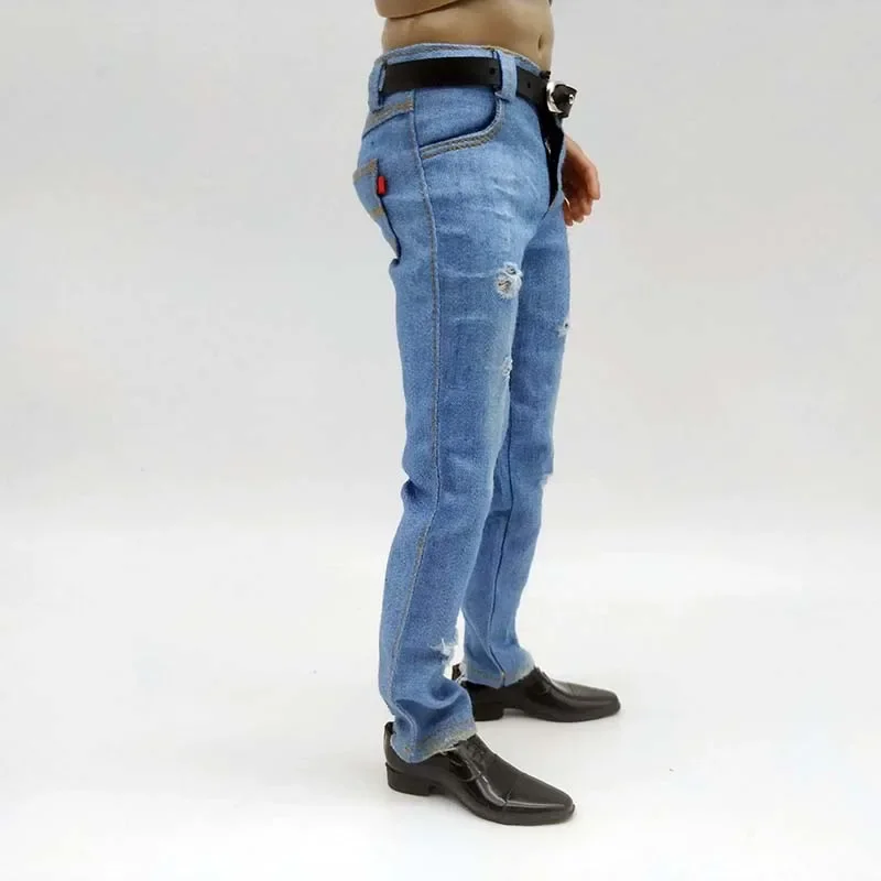 1/6 Scale Light Blue Ripped Jeans for Action Figures 4 1/6 Scale Light Blue Ripped Jeans for Action Figures - Image 4