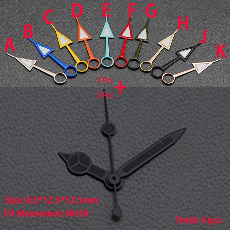 NH34 GMT Watch Hands with Luminous Silver Finish 11 NH34 GMT Watch Hands with Luminous Silver Finish - Image 11