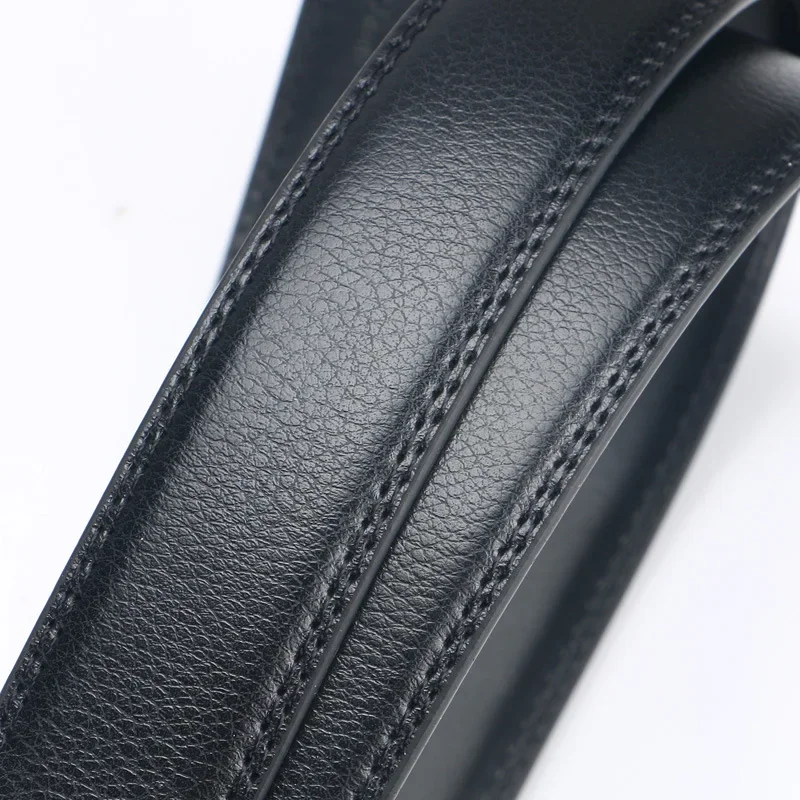 Men's No Buckle Leather Belt - 3.5 cm Wide 3 Men's No Buckle Leather Belt - 3.5 cm Wide - Image 3
