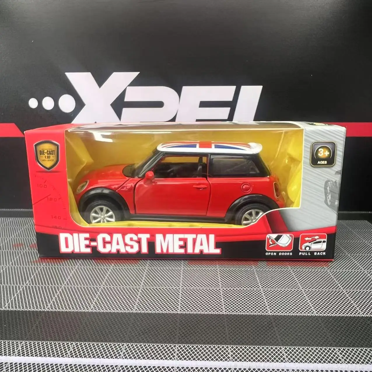 1:36 Scale Diecast Mini Cooper Model Red/White 6 1:36 Scale Diecast Mini Cooper Model Red/White - Image 6