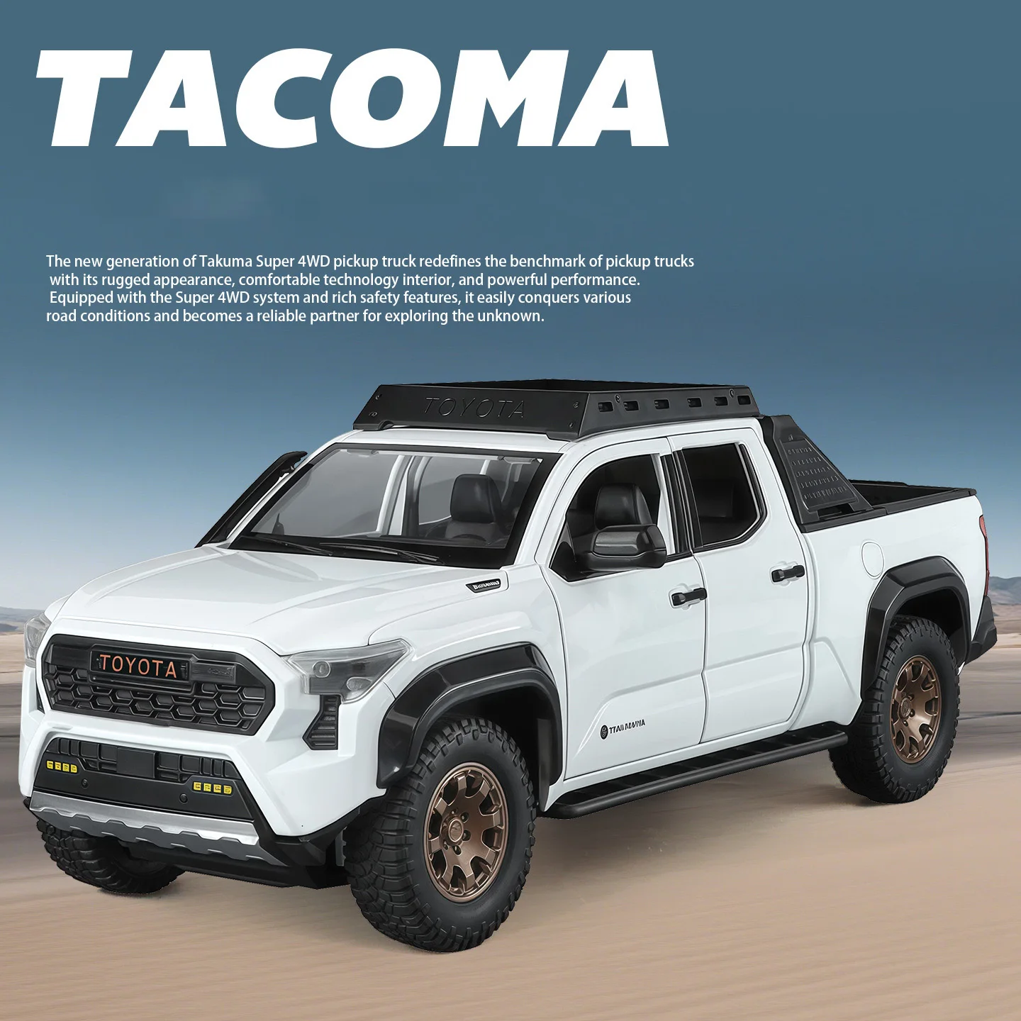 1:24 Scale Toyota Tacoma Pickup Model Car 4 1:24 Scale Toyota Tacoma Pickup Model Car - Image 4