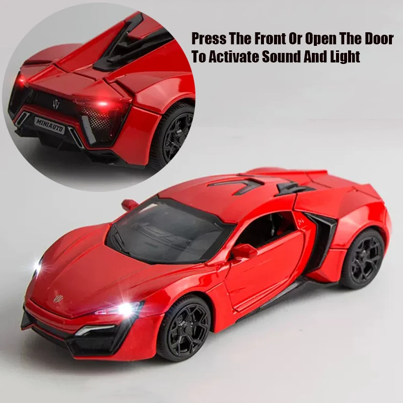 Lyken Hyper Sport 1:32 Diecast Model Red 3 Lyken Hyper Sport 1:32 Diecast Model Red - Image 3