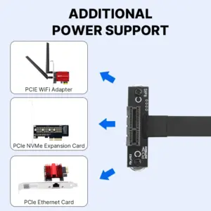 PCI-E 1X to X1 Riser Cable 100mm 8 S50fa981b76014fd386f9325ad468ecb0C