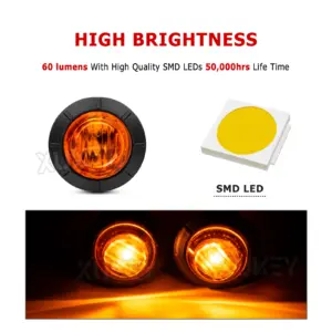 10 Amber 3/4 Inch Round LED Marker Lights 8 S54662e1026fc49a3b98d444d1d5d5686j