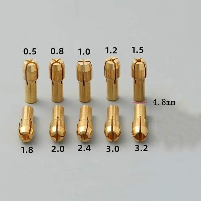 10-Piece Mini Drill Brass Collet Chuck Set 9 10-Piece Mini Drill Brass Collet Chuck Set - Image 9