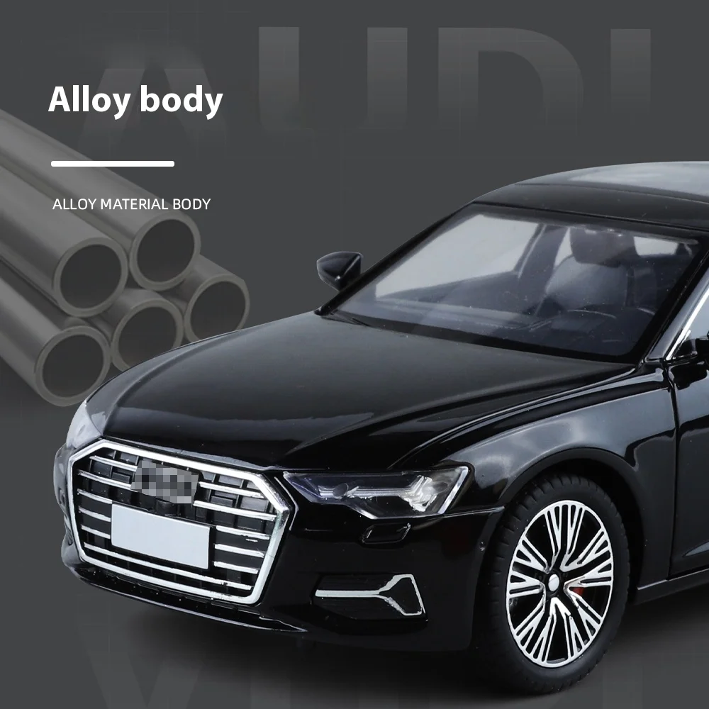 1:24 Scale A6L Alloy Car Model with Lights 2 1:24 Scale A6L Alloy Car Model with Lights - Image 2