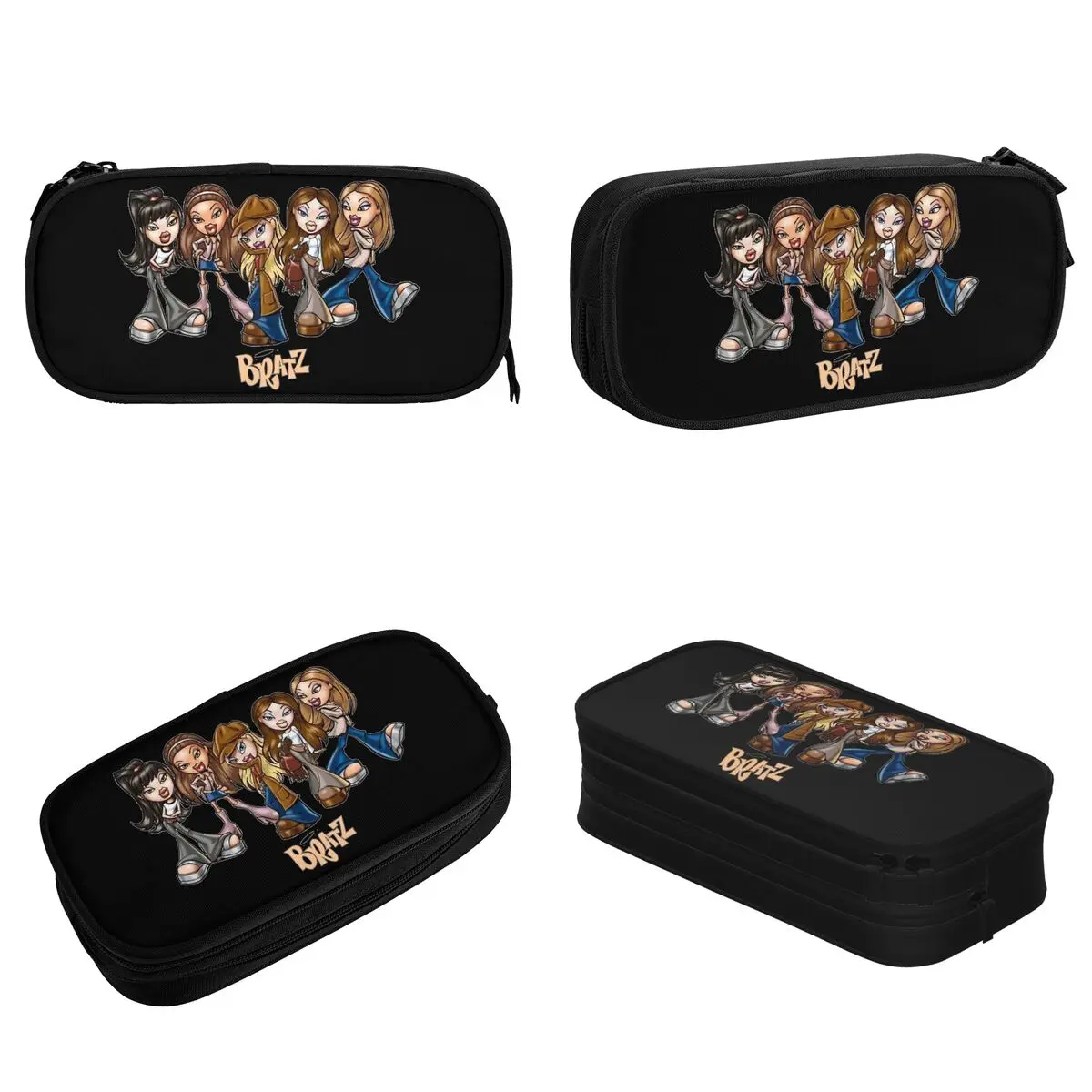 Bratz Cartoon Characters Pencil Case in Black 2 Bratz Cartoon Characters Pencil Case in Black - Image 2