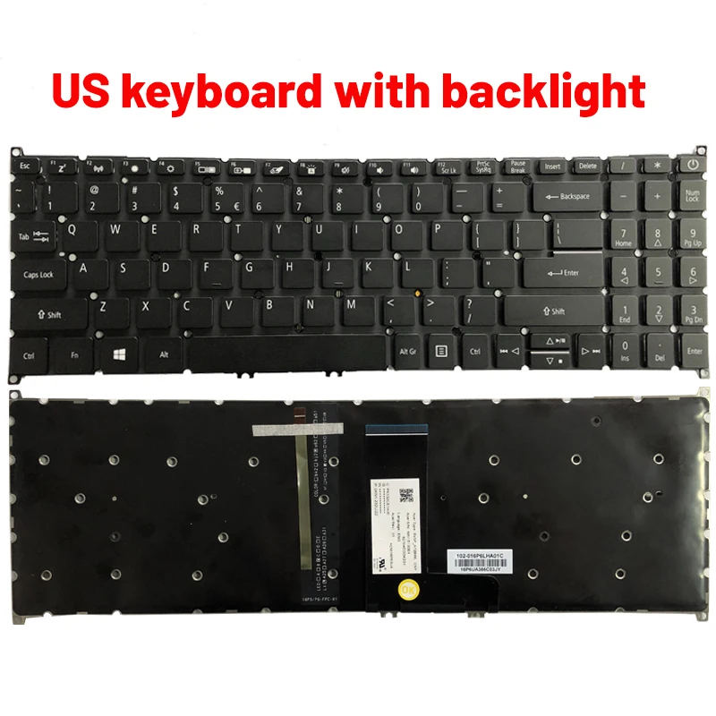 Black Keyboard for Acer Aspire Models A515 Series 4 Black Keyboard for Acer Aspire Models A515 Series - Image 4