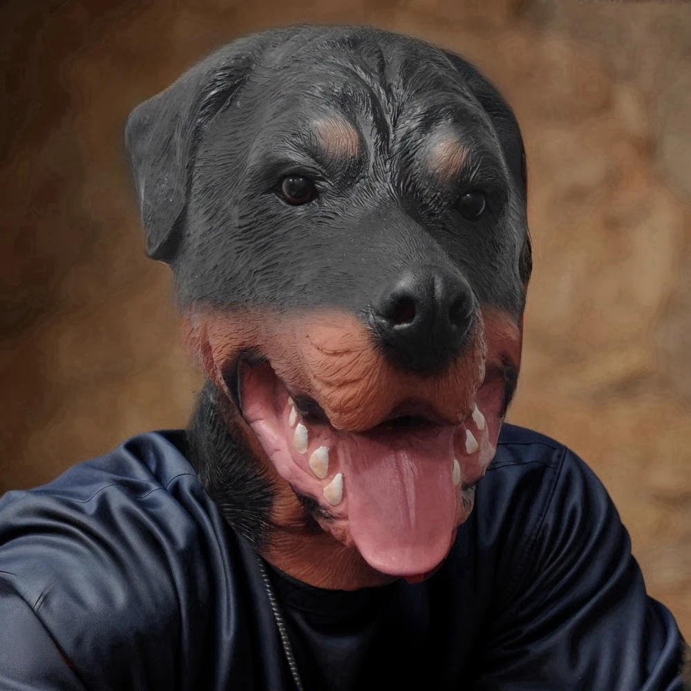 Rottweiler Dog Head Mask for Adults 6 Rottweiler Dog Head Mask for Adults - Image 6