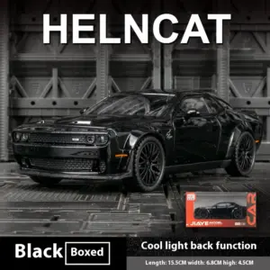 1:32 Matte Black Dodge Challenger Alloy Model 19 S5d9f6c7351654490986ae5444ee43198Q