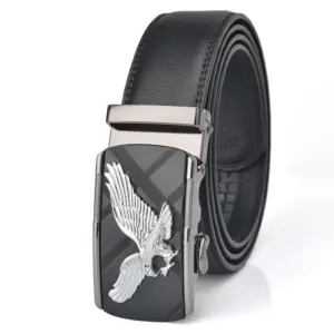 Men's Genuine Leather Belt with Eagle Buckle 15 S6022314e4ac54056b10999994595ed260