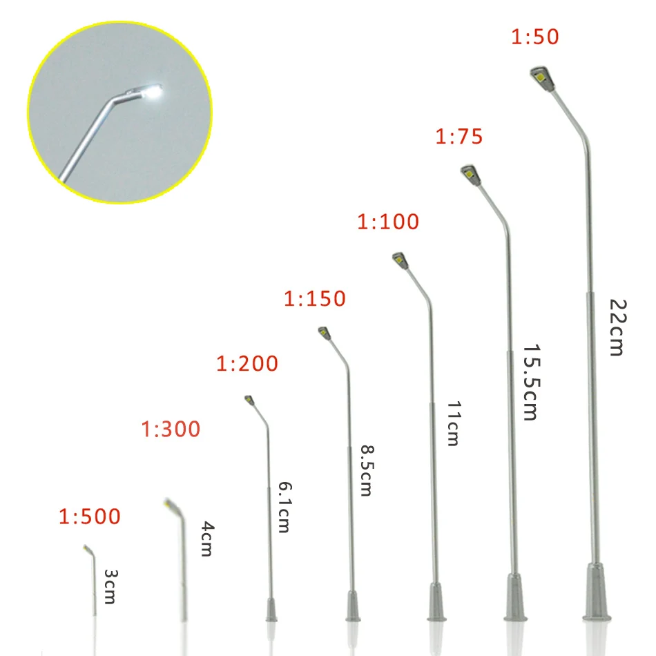 Set of 50 Miniature Street Lampposts with LEDs 2 Set of 50 Miniature Street Lampposts with LEDs - Image 2