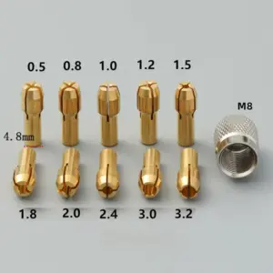 10-Piece Mini Drill Brass Collet Chuck Set 16 S63ef86537c014edcacfdb0d7dcc64a6fj