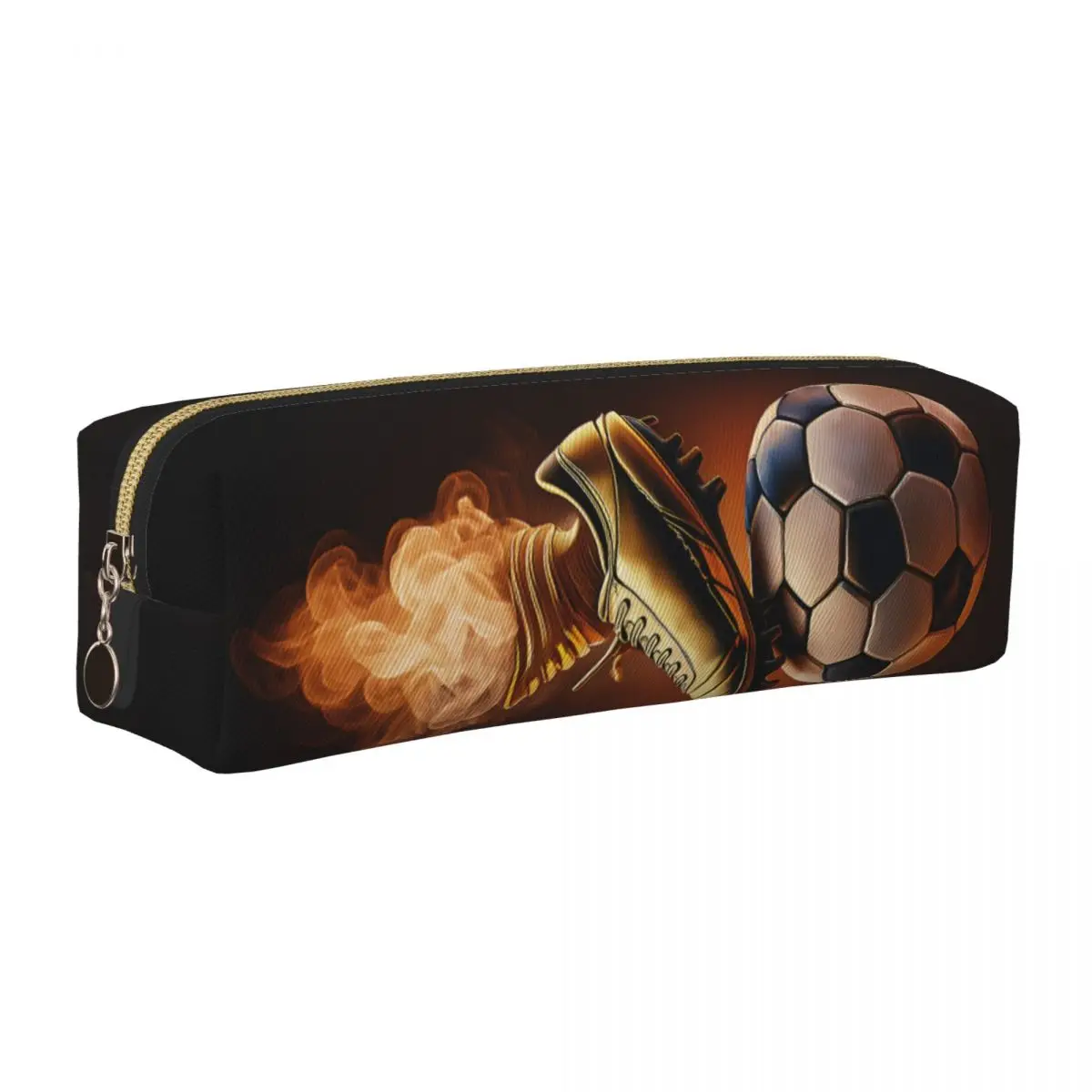 Golden Soccer Pencil Case with Flame Design 9 Golden Soccer Pencil Case with Flame Design - Image 9