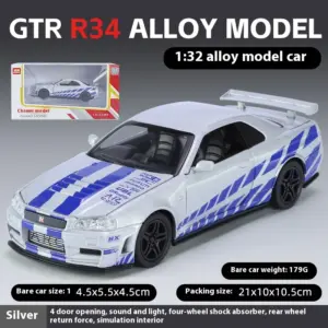 GTR34 1:32 Scale Alloy Sports Car Model 15 S67b5a645c74b47df99354c48372071dbI