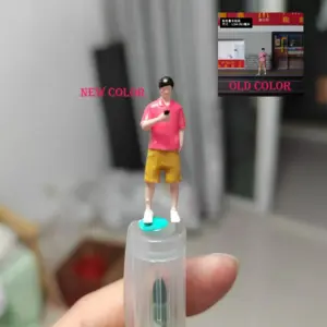 1:64 Scale Pink Helmet Motorcycle Girl Figure 14 S6ace953d3e80471c9f32b127408f6f2ar