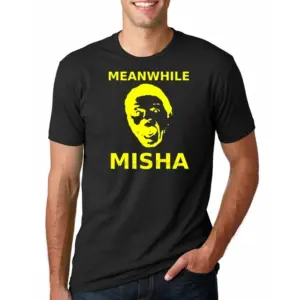 Black Cotton Men's T-shirt with Playful Graphic