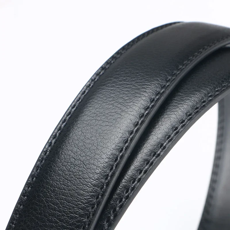 Men's No Buckle Leather Belt - 3.5 cm Wide 4 Men's No Buckle Leather Belt - 3.5 cm Wide - Image 4