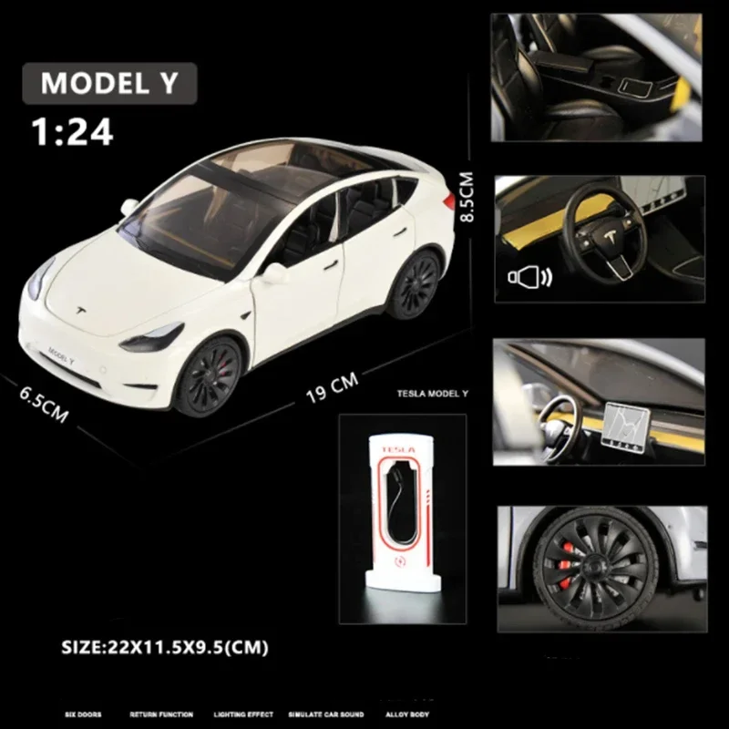 1:24 Scale Blue Model Y Diecast Car 9 1:24 Scale Blue Model Y Diecast Car - Image 9