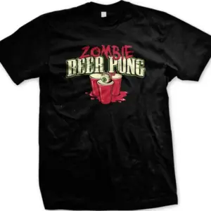 Zombie Beer Pong Graphic T-Shirt for Men