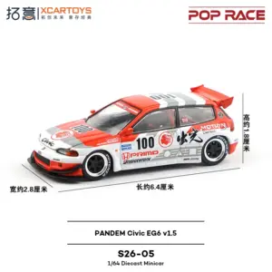 PopRace Xcartoys Pandem Civic EG6 1:64 Model 7 S77527b40258f4f6f8ecf6711dbf47ea2q