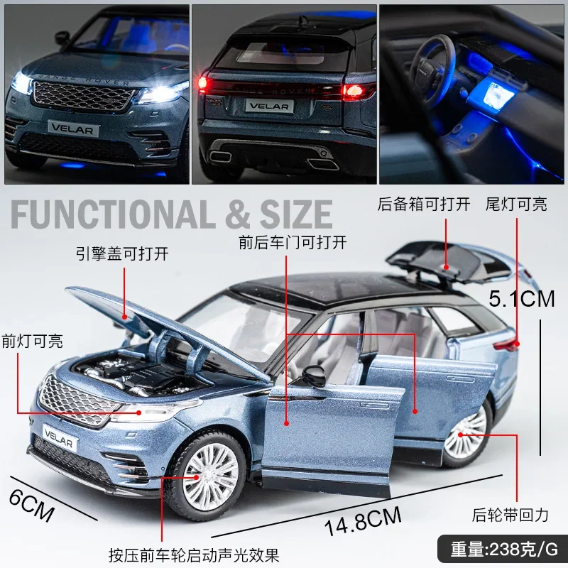 Land Rover Range Rover Velar 1:32 Diecast Model 5 Land Rover Range Rover Velar 1:32 Diecast Model - Image 5