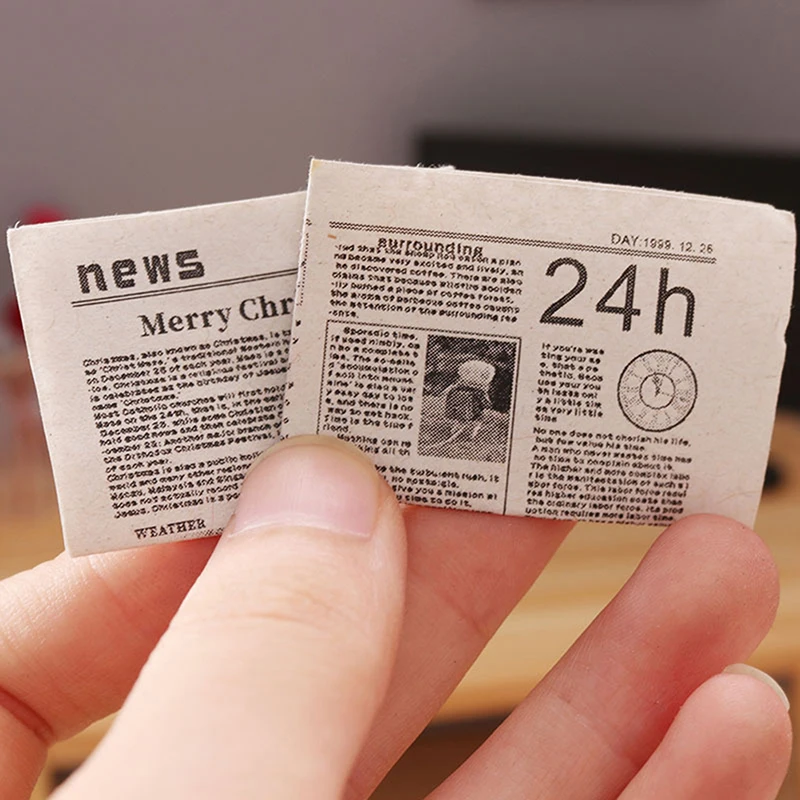 1/12 Dollhouse Miniature Retro Newspaper Set 4 1/12 Dollhouse Miniature Retro Newspaper Set - Image 4