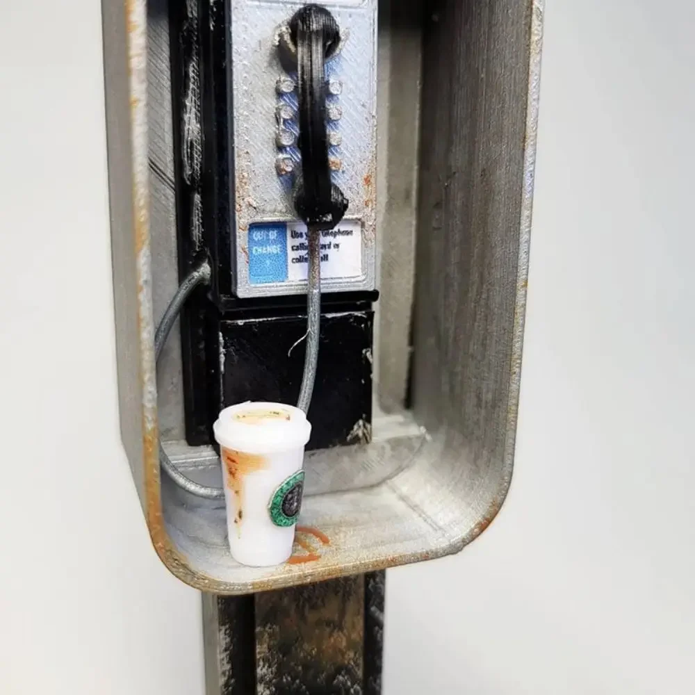 Miniature American Payphone Set in 1:12 Scale 3 Miniature American Payphone Set in 1:12 Scale - Image 3