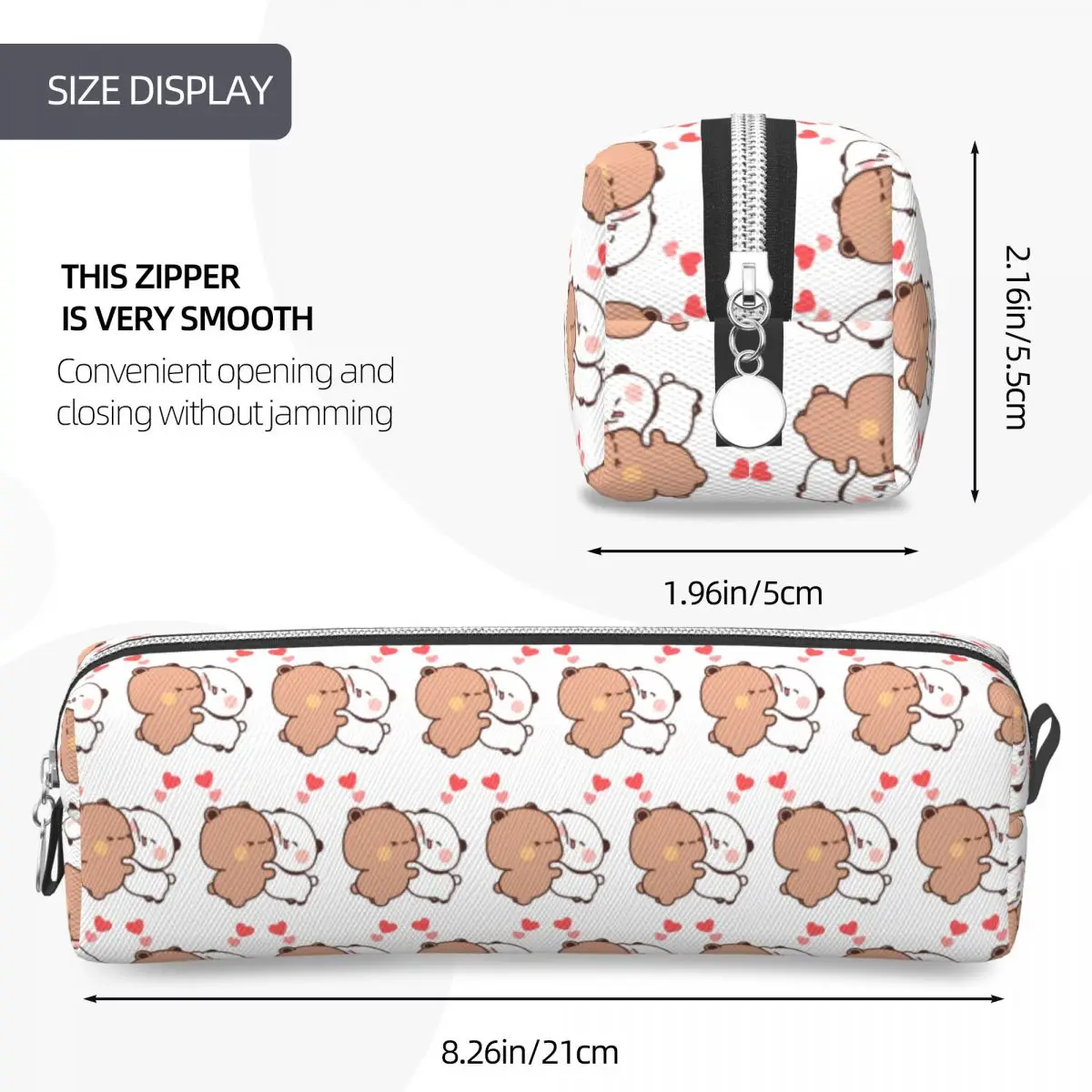 Panda and Brownie Bear Couple Pencil Case 4 Panda and Brownie Bear Couple Pencil Case - Image 4