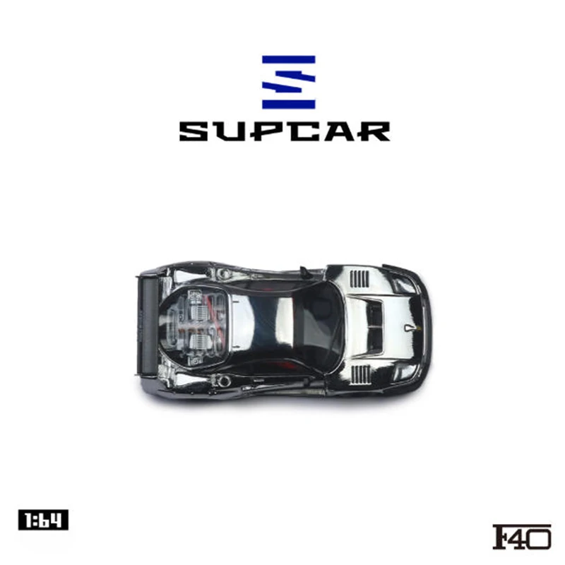 F40 Diecast Model Car 1:64 Scale Silver Finish 3 F40 Diecast Model Car 1:64 Scale Silver Finish - Image 3