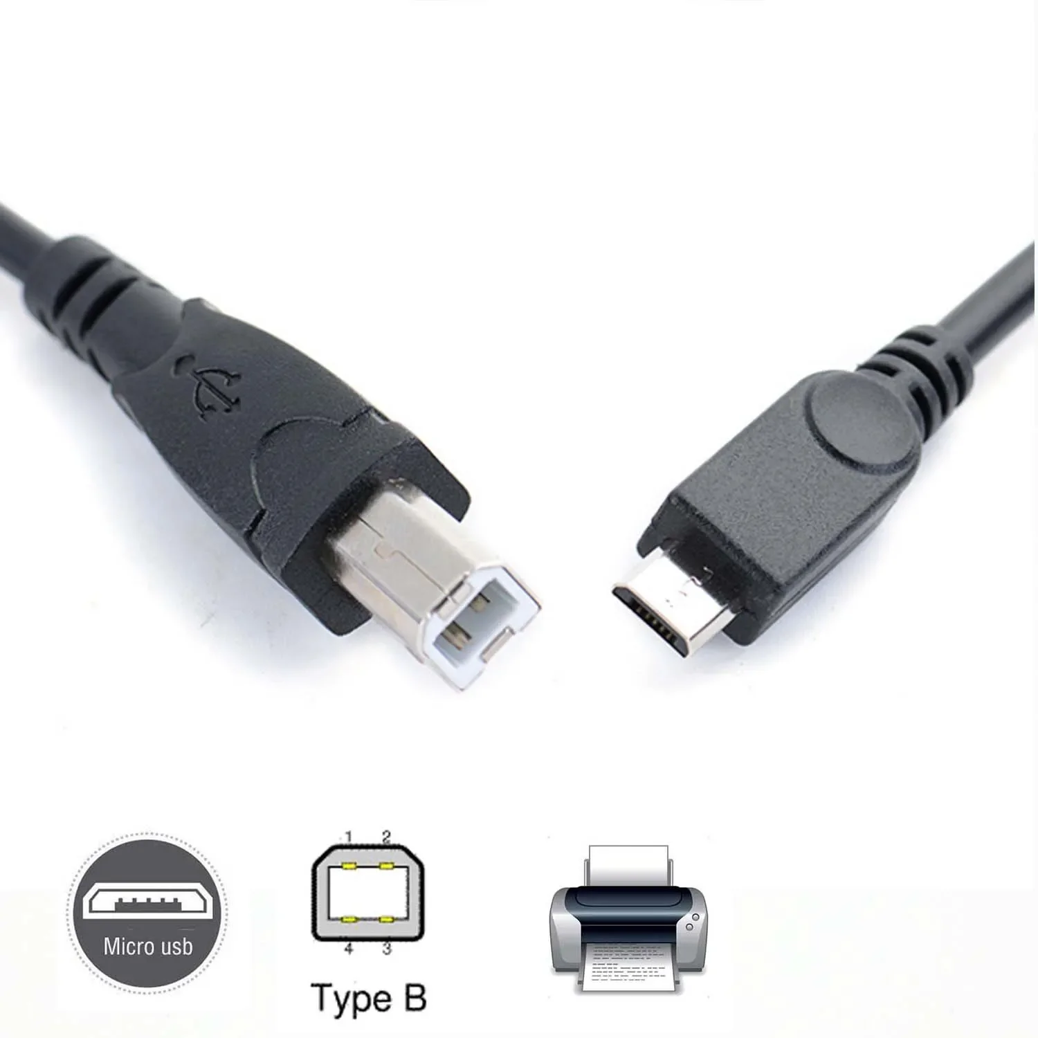 Micro USB Male to USB 2.0 B Male Cable 5 Micro USB Male to USB 2.0 B Male Cable - Image 5