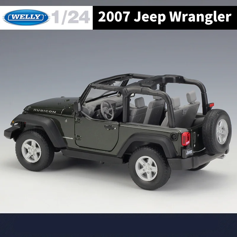 WELLY 2007 Jeep Wrangler Rubicon 1:24 Diecast Model 4 WELLY 2007 Jeep Wrangler Rubicon 1:24 Diecast Model - Image 4