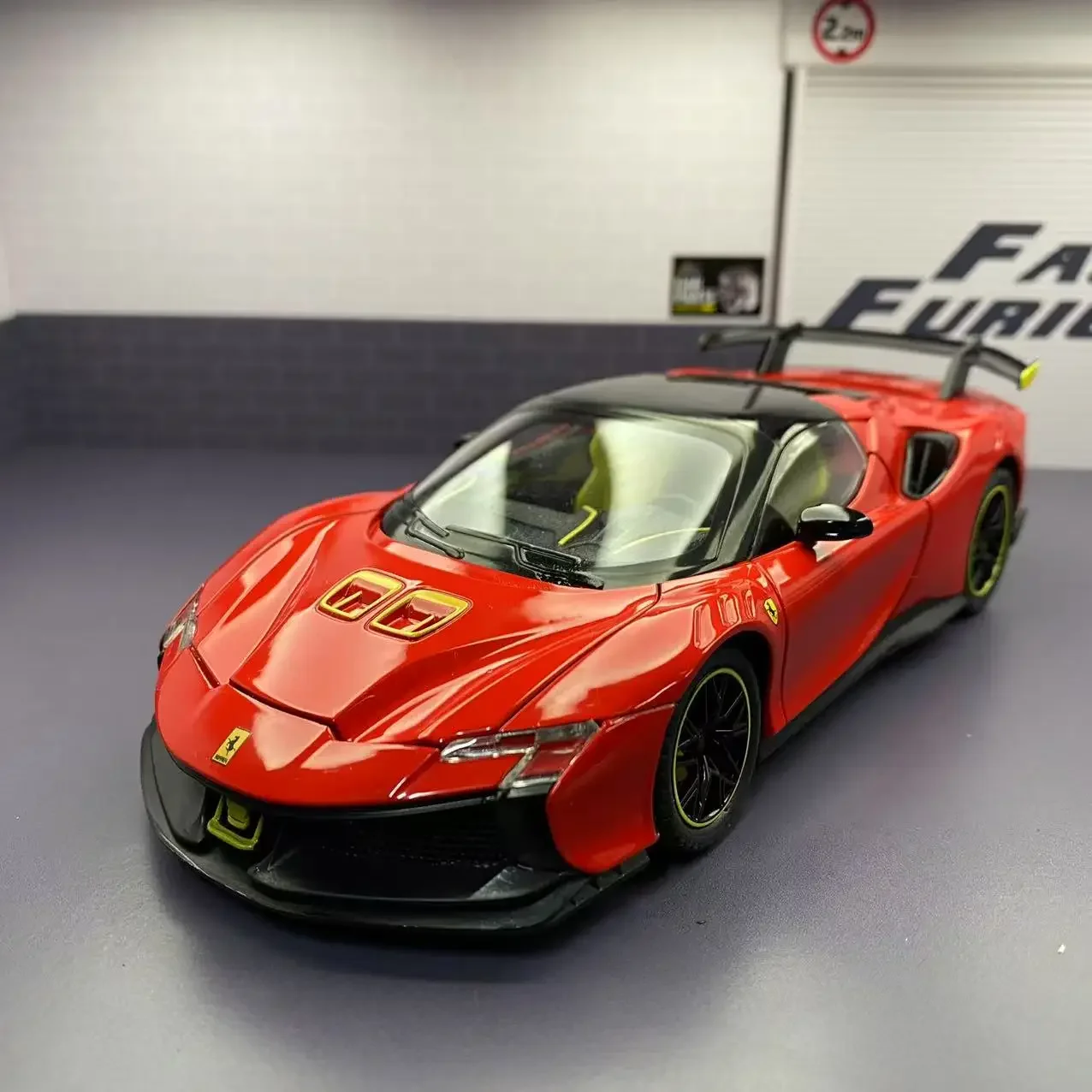 1:24 Diecast Ferrari SF90XX Model with Lights 2 1:24 Diecast Ferrari SF90XX Model with Lights - Image 2