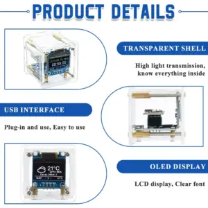 ESP8266 MINI Weather Clock DIY Assembly Kit 9 S85da1e2f0c9d40c08a9d6d200e9da43dK