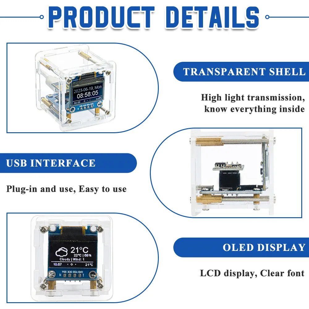 ESP8266 MINI Weather Clock DIY Assembly Kit 4 ESP8266 MINI Weather Clock DIY Assembly Kit - Image 4