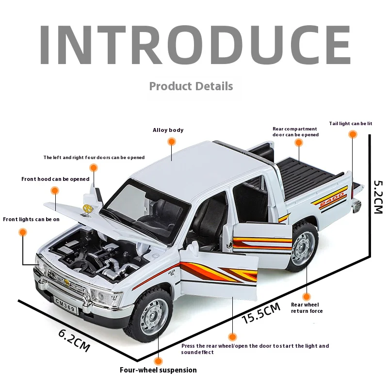 1:32 Scale Die-Cast Toyota Hilux Pickup Model 6 1:32 Scale Die-Cast Toyota Hilux Pickup Model - Image 6