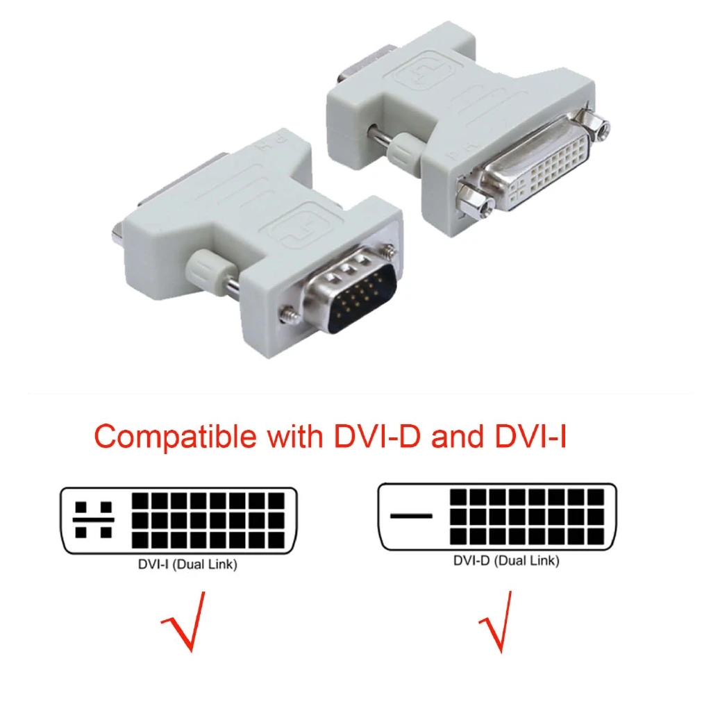 DVI Female to VGA Male Adapter 15-Pin Connector 6 DVI Female to VGA Male Adapter 15-Pin Connector - Image 6