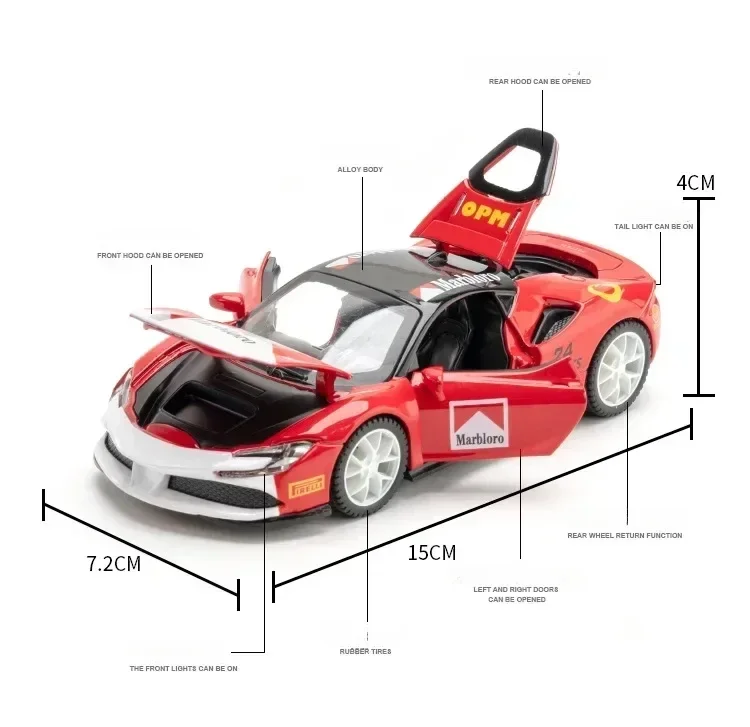 Ferrari SF90 Diecast Model Car 1:32 Scale 4 Ferrari SF90 Diecast Model Car 1:32 Scale - Image 4
