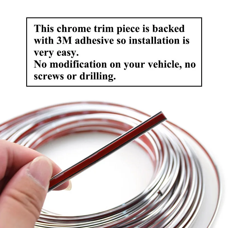 Universal Chrome Decorative Car Styling Strip 3m 5 Universal Chrome Decorative Car Styling Strip 3m - Image 5