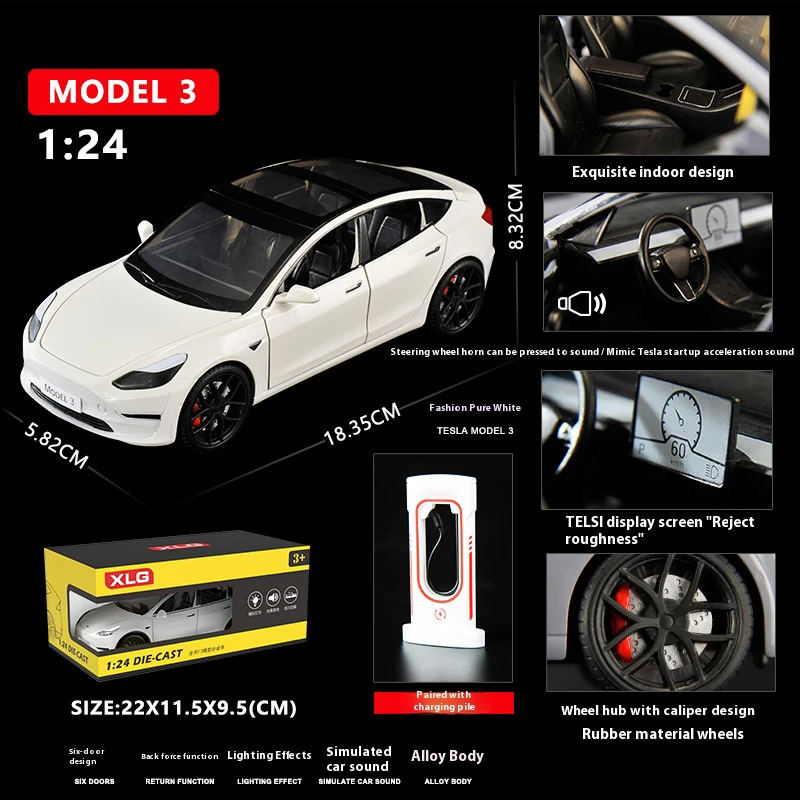 1/24 Scale Die-Cast Model 3 Car 7 1/24 Scale Die-Cast Model 3 Car - Image 7